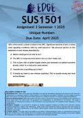  SUS1501 Assignment 3 &lpar;ANSWERS&rpar; Semester 2 2025 - DISTINCTION GUARANTEED