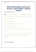 MAN 4720 Questions and Correct  Answers&sol; Latest Update &sol; Already  Graded 