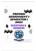 PRF2601 Assignment 1 Semester 1 2025