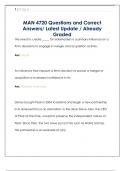 MAN 4720 Questions and Correct Answers&sol; Latest Update &sol; Already Grade