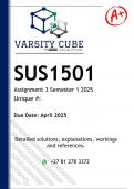 SUS1501 Assignment 3 &lpar;DETAILED ANSWERS&rpar; Semester 2 2025 - DISTINCTION GUARANTEED