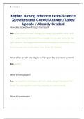 Kaplan Nursing School Entrance Exam Questions and Correct Answers&sol; Latest Update &sol; Already Graded