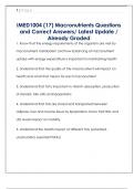 IMED1004 &lpar;17&rpar; Macronutrients Questions  and Correct Answers&sol; Latest Update &sol;  Already Graded