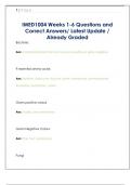 IMED1004 Weeks 1-6 Questions and  Correct Answers&sol; Latest Update &sol;  Already Graded 