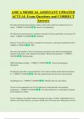 AMCA MEDICAL ASSISTANT UPDATED   ACTUAL Exam Questions and CORRECT  Answers 