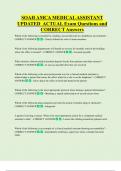 SOAH AMCA MEDICAL ASSISTANT   UPDATED  ACTUAL Exam Questions and  CORRECT Answers