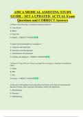 AMCA MEDICAL ASSISTING STUDY  GUIDE - SET A UPDATED  ACTUAL Exam  Questions and CORRECT Answers