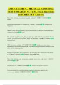 AMCA CLINICAL MEDICAL ASSISTING  TEST UPDATED  ACTUAL Exam Questions  and CORRECT Answers