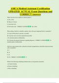 AMCA Medical Assistant Certification  UPDATED  ACTUAL Exam Questions and  CORRECT Answers 
