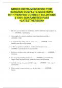 NCCER INSTRUMENTATION TEST  2025&sol;2026 COMPLETE QUESTIONS  WITH VERIFIED CORRECT SOLUTIONS  &vert;&vert; 100&percnt; GUARANTEED PASS   <LATEST VERSION> 