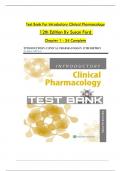 COMPLETE TEST BANK FOR Roach Introductory Clinical Pharmacology 12TH Edition By Susan M Ford LATEST UPDATE
