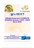 DPR2601  Assignment 1 &lpar;COMPLETE ANSWERS&rpar; Semester 1 2025 &ndash; DUE19 March 2025&semi; 100&percnt; TRUSTED Complete&comma; trusted solutions and explanations