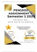 PEN1502 Assignment 1 &lpar;COMPLETE ANSWERS&rpar; Semester 1 2025 - DUE 19 March 2025