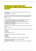 Multifamily Housing Specialist Certification &lpar;MHS&rpar; Exam Questions And Answers