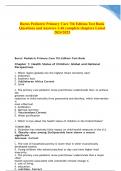 Burns Pediatric Primary Care 7th Edition Test Bank  Questions and Answers 1-46 complete chapters Latest  2024&sol;2025