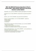 NSG 124&sol; NSG124 Pharmacology Exam 2 Part A  &lpar;Latest 2025 &sol; 2026 Update&rpar; Questions and Actual  Answers &vert; Latest Update