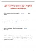 WGU D570 Objective Assessment Review &lpar;Latest 2025&sol; 2026 Update&rpar; Cognitive Psychology &vert; Qs & As&vert; Grade A&vert; 100&percnt; Correct &lpar;Verified Answers&rpar;