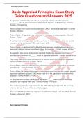 Basic Appraisal Principles Exam Study Guide Questions and Answers 2025