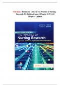 Test Bank - Burns and Grove's The Practice of Nursing Research&comma; 9th Edition &lpar;Gray&rpar; &vert;&vert; Chapter 1-29 &vert;&vert; All Chapters Updated 2025