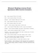 Missouri Boating License Exam Questions With Correct Answers