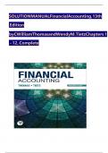 SOLUTION MANUAL Financial Accounting&comma; 13th Edition by C William Thomas and Wendy M&period; Tietz Chapters 1 - 12&comma; Complete