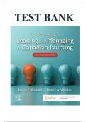 TEST BANK For Yoder-Wise&rsquo;s Leading And Managing In Canadian Nursing&comma; 2nd Edition&comma; Patricia S&period; Yoder-Wise&comma; Verified Chapters 1 - 32&comma; Complete Newest Version