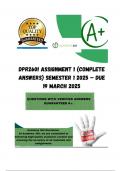 DPR2601 Assignment 1 &lpar;COMPLET E ANSWERS&rpar; Semester 1 2025 &ndash; DUE19 March 2025&semi; 100&percnt; correct solutions and explanations&period;