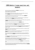CDFM Module 2 exam questions and answers