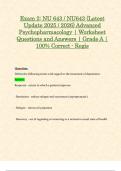 Exam 2&colon; NU 643 &sol; NU643 &lpar;Latest Update 2025 &sol; 2026&rpar; Advanced Psychopharmacology &vert; Worksheet Questions and Answers &vert; Grade A &vert; 100&percnt; Correct - Regis