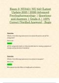 Exam 2&colon; NU643 &sol; NU 643 &lpar;Latest 2025 &sol; 2026 Updates STUDY BUNDLE PACKAGE WITH SOLUTIONS&rpar; Advanced Psychopharmacology &vert; Questions and Answers &vert; Grade A &vert; 100&percnt; Correct - Regis