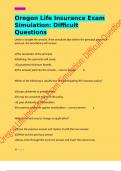 Oregon Life Insurance Exam Simulation&colon; Difficult Questions  