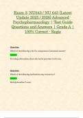 Exam 3&colon; NU643 &sol; NU 643 &lpar;Latest Update 2025 &sol; 2026&rpar; Advanced Psychopharmacology &vert; Test Guide Questions and Answers &vert; Grade A &vert; 100&percnt; Correct - Regis