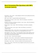 Basic Orientation Plus Questions with 100&percnt; Accurate Answers