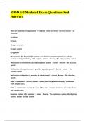 BIOD 151 Module 1 Exam Questions And Answers