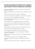 RV REGISTERED TECHNICIAN SAMPLE QUESTIONS WITH VERIFIED ANSWERS
