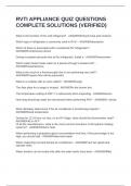 RVTI APPLIANCE QUIZ QUESTIONS COMPLETE SOLUTIONS &lpar;VERIFIED&rpar;