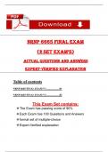 NRNP 6665 Week 11 Final Exam &lpar;2 set exam's&rpar; Qs & Ans &lpar;Latest 2026 &sol; 2027&rpar; Most Comprehensive to Pass the Exam&comma; 100&percnt; Verified