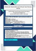 AGACNP AACN Boards Certification Exam AACN ACNP-AG Adult-Gerontology Acute Care Nurse Practitioners Review Questions and Answers | 100% Pass Guaranteed | Graded A+ | 