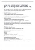 GNK 286 - EMERGENCY MEDICINE &lpar;PAST PAPERS&rpar;EXAM 100&percnt; ACCURATE&period;