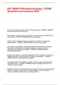 UST ABSN Pathopharmacology 1 EXAM Questions and answers 2025&period;