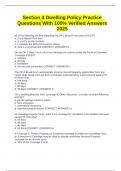 Section 4 Dwelling Policy Practice Questions With 100&percnt; Verified Answers 2025