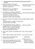 Dwelling Policy Exam Questions And Answers 100&percnt; Verified 