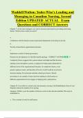 Waddell&sol;Walton&colon; Yoder-Wise's Leading and  Managing in Canadian Nursing&comma; Second  Edition UPDATED  ACTUAL   Exam  Questions and CORRECT Answers