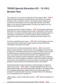 TEXES Special Education EC - 12 &lpar;161&rpar; Brooks Files Correct answers&period;