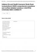 Indiana Life and Health Insurance Study Exam &lpar;xcelsolutions&rpar; &lpar;2025&rpar; comprehensive questions and verified detailed solutions &lpar; MULTIPLE CHOICES&rpar; &vert;100&percnt; CORRECT&excl;&excl;
