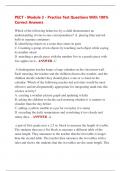 PECT - Module 3 - Practice Test Questions With 100&percnt;  Correct Answers