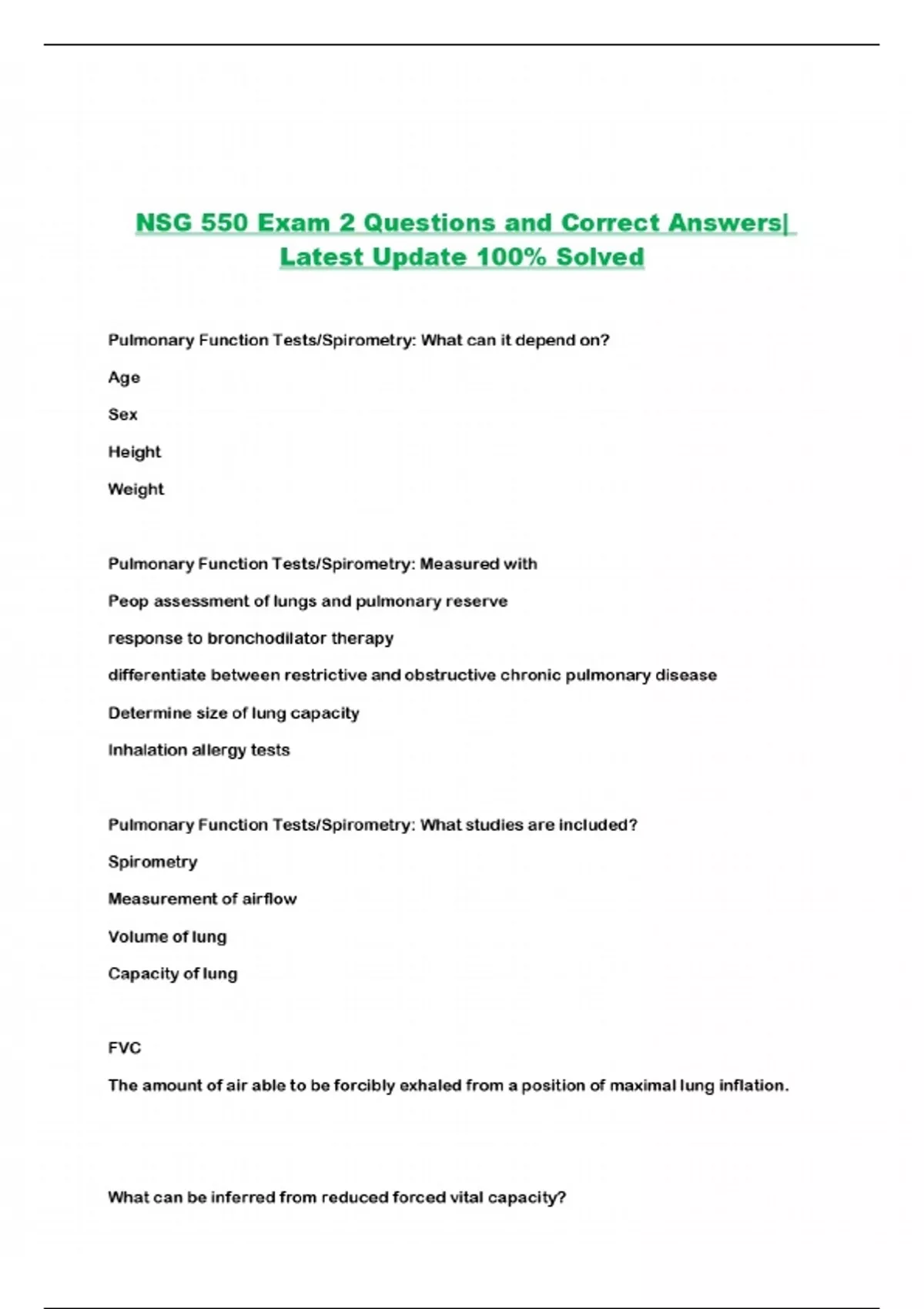 NSG 550 BUNDLED EXAMS WITH COMPLETE SOLUTIONS - Stuvia US