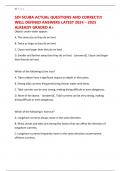 SDI SCUBA ACTUAL QUESTIONS AND CORRECTLY WELL DEFINED ANSWERS LATEST 2024 &ndash; 2025 ALREADY GRADED A&plus;