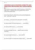 LOUISIANA CLASS D CHAUFFEUR LICENSE TEST 2025 QUESTUIONS AND ANSWERS WELL SORTED GRADED A&plus;