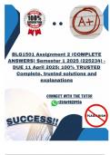 BLG1501 Assignment 2 &lpar;COMPLETE ANSWERS&rpar; Semester 1 2025 &lpar;225234&rpar; - DUE 11 April 2025